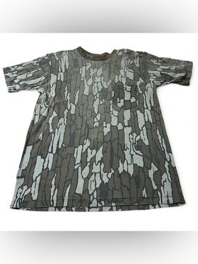 Vintage 80s Trebark Camo Faded Pocket Shirt Size Large